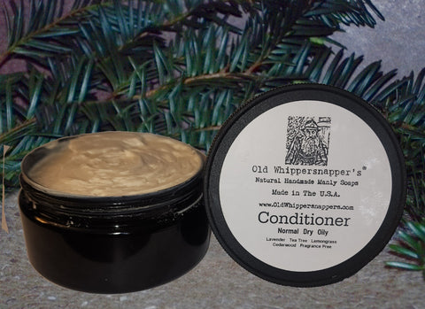 All Natural Hair Conditioner - 8 oz - Luxuriously Thick & Creamy - Old Whippersnapper's® Natural Handmade Manly Soaps